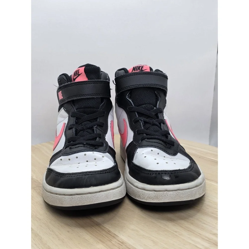 Youth Size 2Y - Nike Court Borough Mid 2 Black Pink Sunset Pulse CD7783-005 Girl - Picture 2 of 8